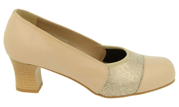 Women's Wide Fit DB Atlantic Shoes in Black Leather / Stretch Textile - Image 1