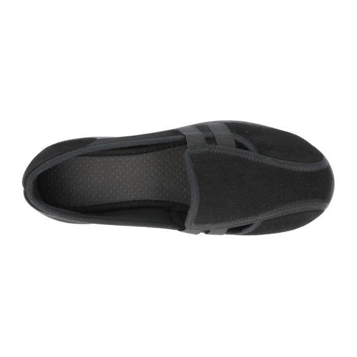 Women's Wide Fit DB Cat Shoes in Black Stretch Suedette - Image 5