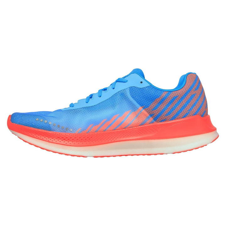 Men's Wide Fit Skechers Go Run Razor Excess Sports Trainers in Blue/Coral - Image 1
