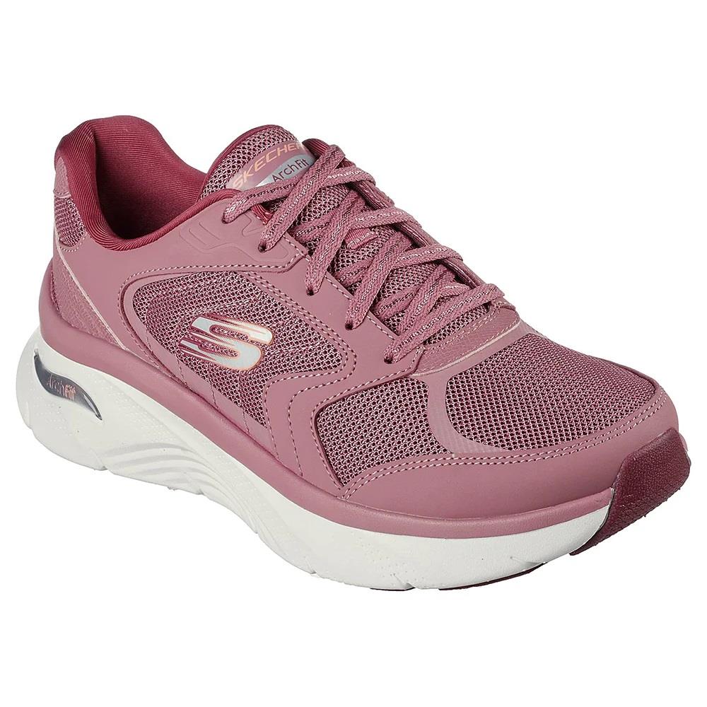 Women's Wide Fit Skechers 149686 Relaxed Fit Arch Fit D'lux Trainers - Mauve in Mauve - Image 3