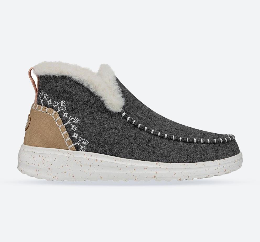 Women's Heydude 40208 Denny Wool Faux Shearling Ankle Boots in Grey - Image 1
