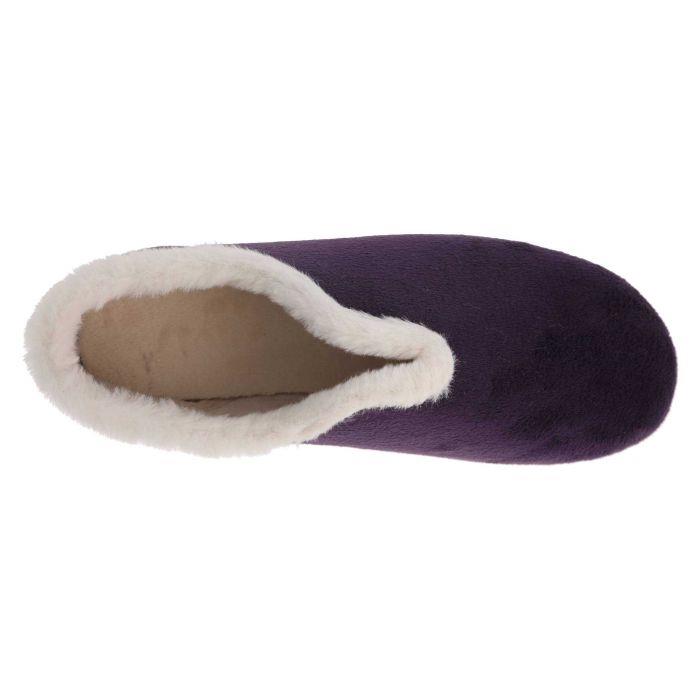 Women's Wide Fit DB Faye Slip on Slippers in Red Velour - Image 10