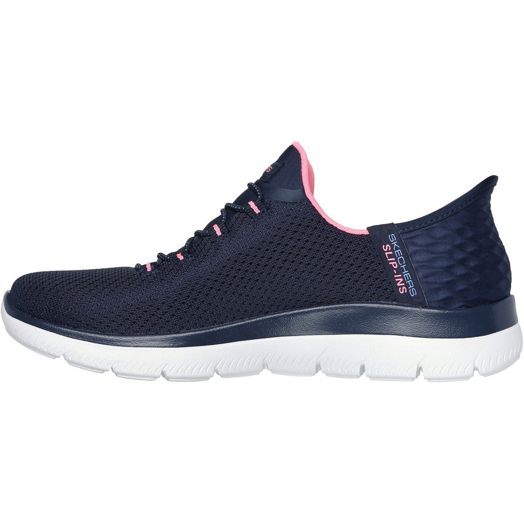 Women's Wide Fit Skechers 150123 Slip-ins Summits Diamond Dream Trainer in Navy/Pink - Image 4