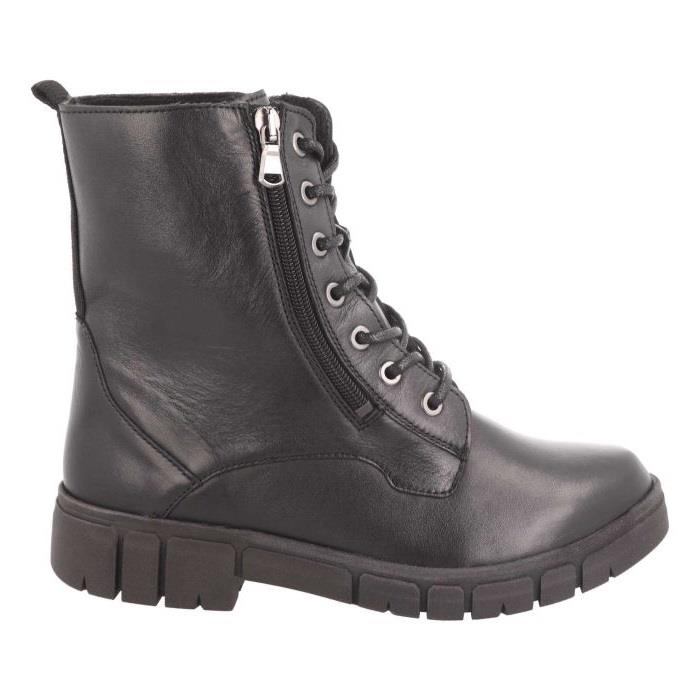 Women's Wide Fit DB Cirrus Lace Up Boots in Black Leather - Image 3