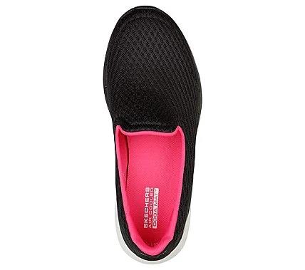 Womens Wide Fit Skechers 124508W Go Walk Trainers in Black - Image 1