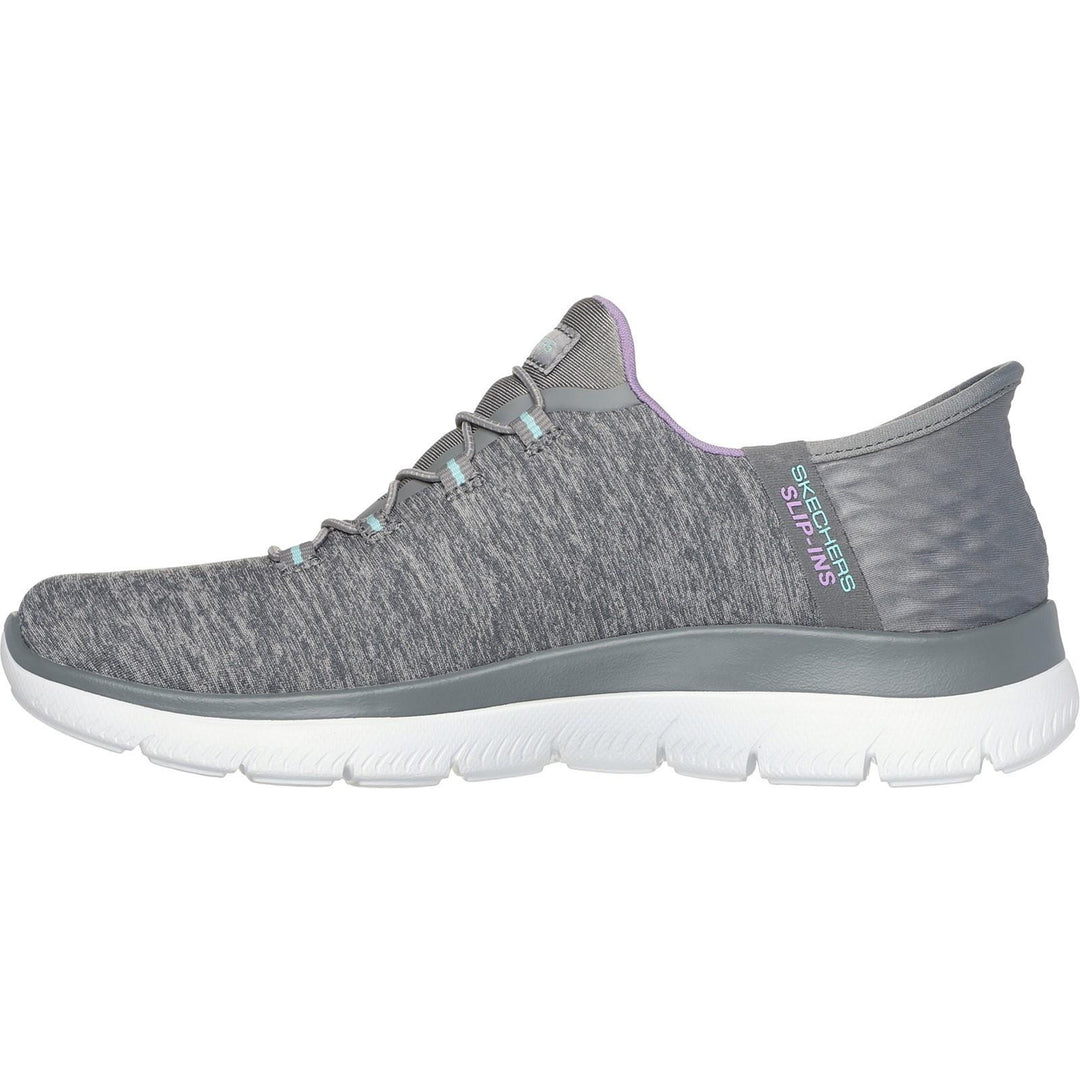 Women's Wide Fit Skechers 149937 Slip-ins Summits Dazzling Trainers in Grey/Multi - Image 4