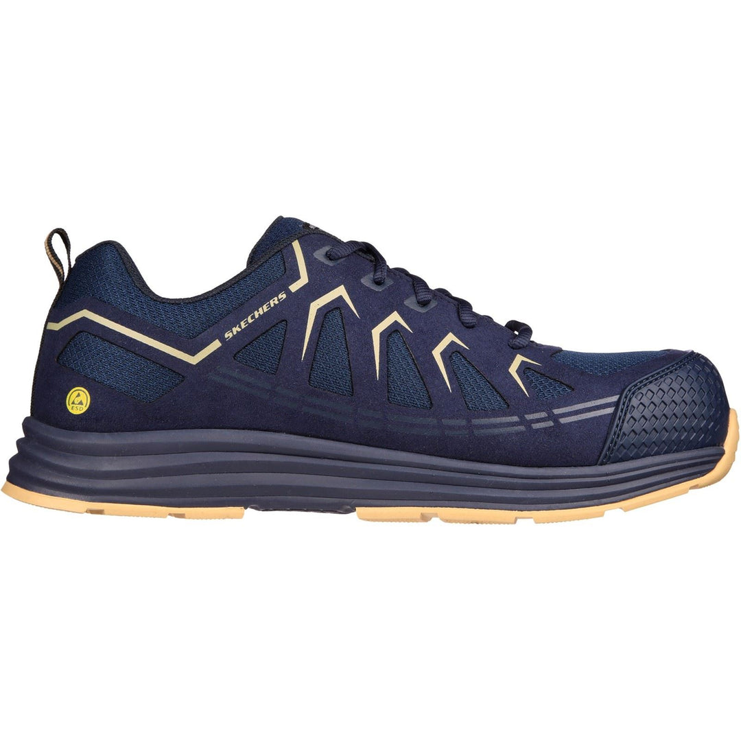 Men's Wide Fit Skechers 200127EC Malad II Safety Trainers - Navy/Tan in Navy/Tan - Image 2