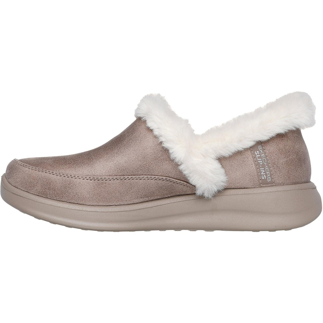 Women's Wide Fit Skechers 168114 Slip-ins Cozy Escape Slippers in Chestnut - Image 9