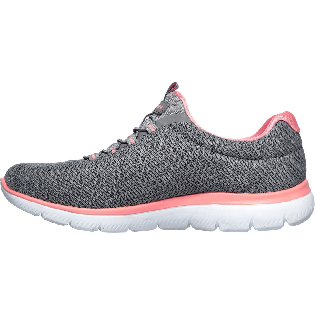 Women's Wide Fit Skechers 12980 Summits Slip On Sports Trainers - Grey/Pink in Grey/Pink - Image 5