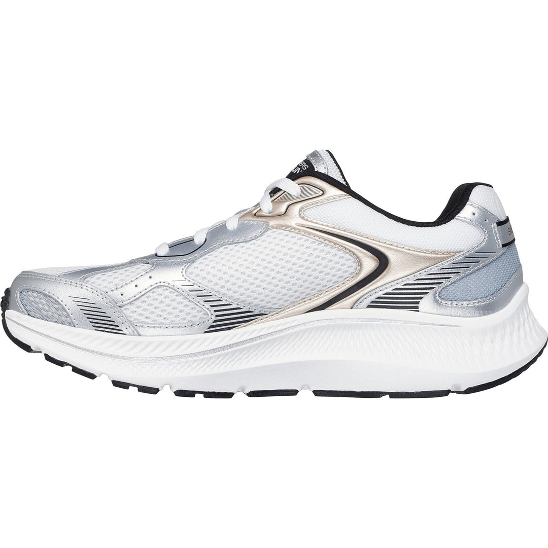Women's Wide Fit Skechers 128633 Go Run Consistent 2.0 Volt Trainers in White/Silver/Black - Image 4