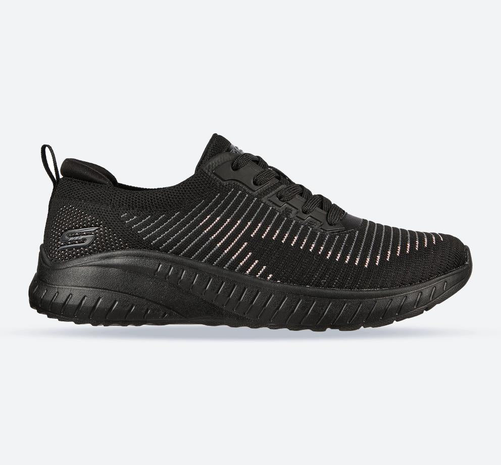 Women's Wide Fit Skechers 117207 Bobs Squad Chaos Renegade Trainers - Black in Black - Image 1