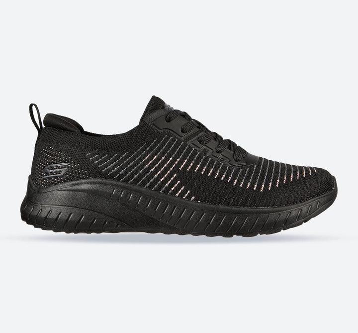 Women's Wide Fit Skechers 117207 Bobs Squad Chaos Renegade Trainers - Black in Black - Image 1