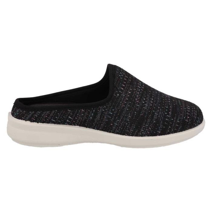 Women's Wide Fit DB Vesper Canvas Shoes in Black Textile - Image 2