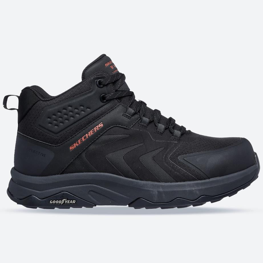 Men's Wide Fit Skechers 200256EC Work Speed Flex Trekker Boots in Black/Red - Image 1