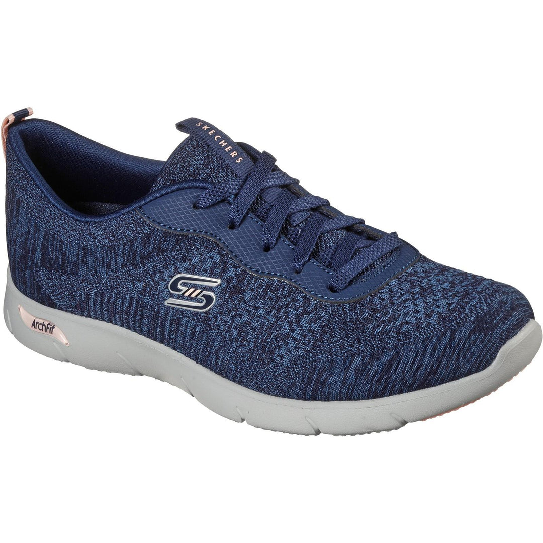 Womens Wide Fit Skechers 104272 Arch Fit Refine Shoes in Navy - Image 3
