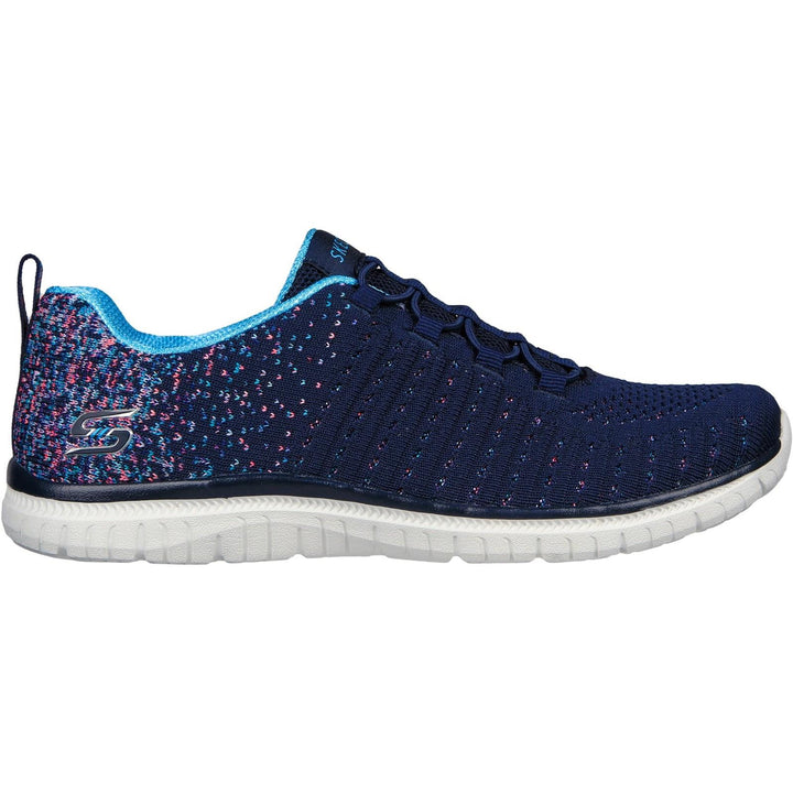Women's Wide Fit Skechers 104411 Virtue Slip On Shoes in Black/Pink - Image 1