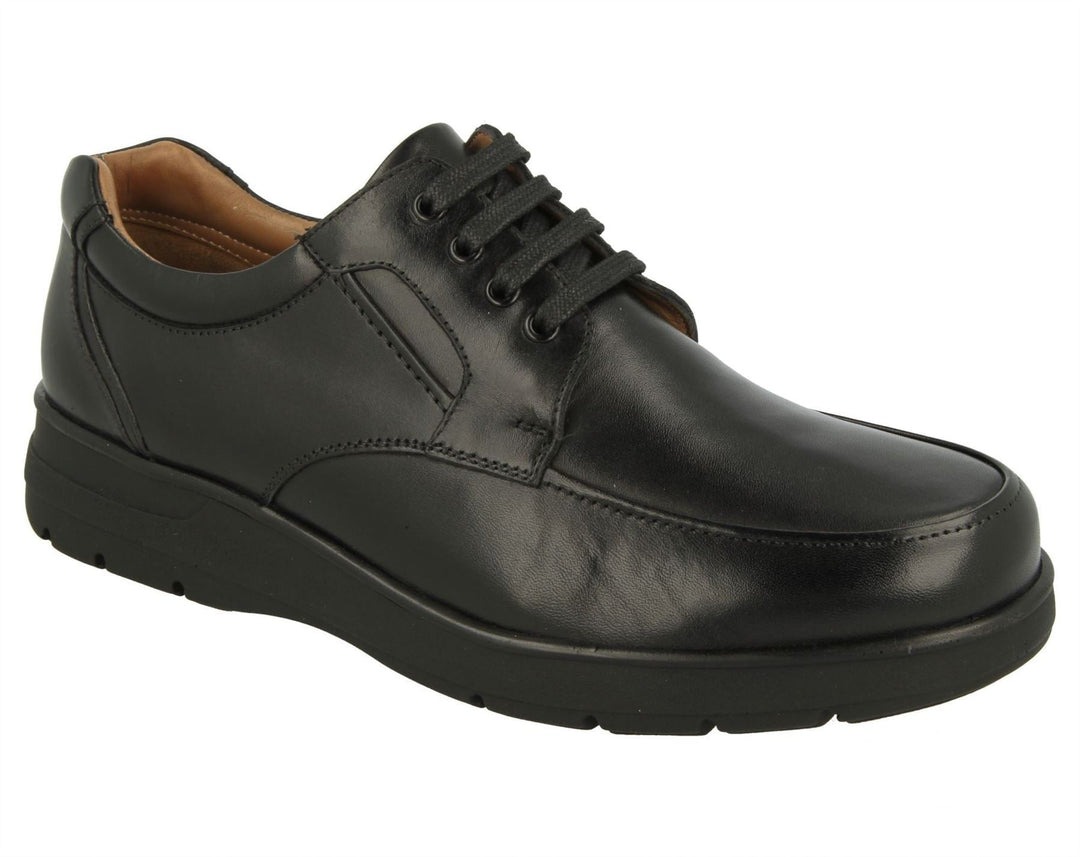 Mens Wide Fit DB Congo Shoes in Black Smooth Leather - Image 3