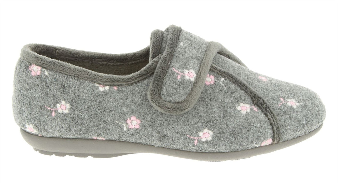 Womens Wide Fit DB Savannah Slippers in Navy - Image 7