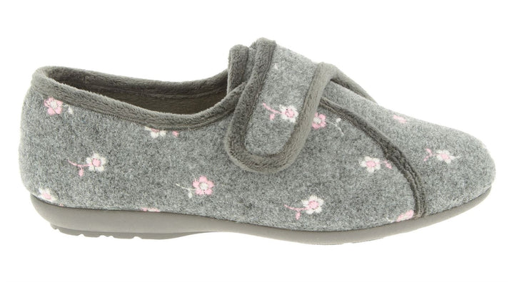 Womens Wide Fit DB Savannah Slippers in Navy - Image 1