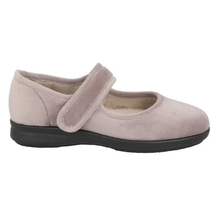 Women's Wide Fit DB Trilby Slippers in Sky Blue Velour - Image 8