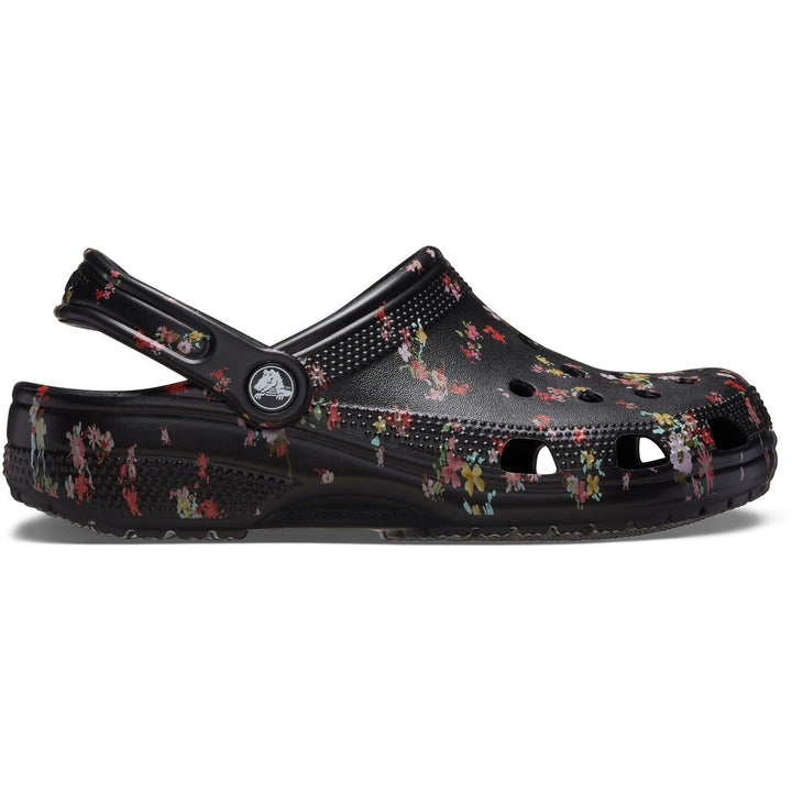 Women's Crocs 210397 Classic Graphic Clog Sandals in Black - Image 1