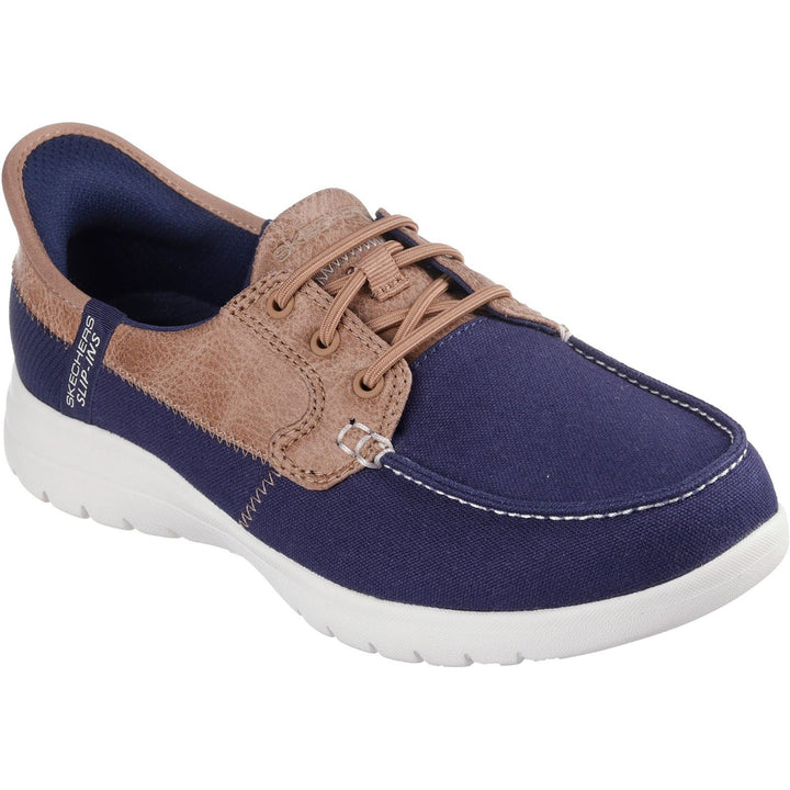 Women's Wide Fit Skechers 136536 Slip-ins Palmilla Trainers in Navy - Image 1