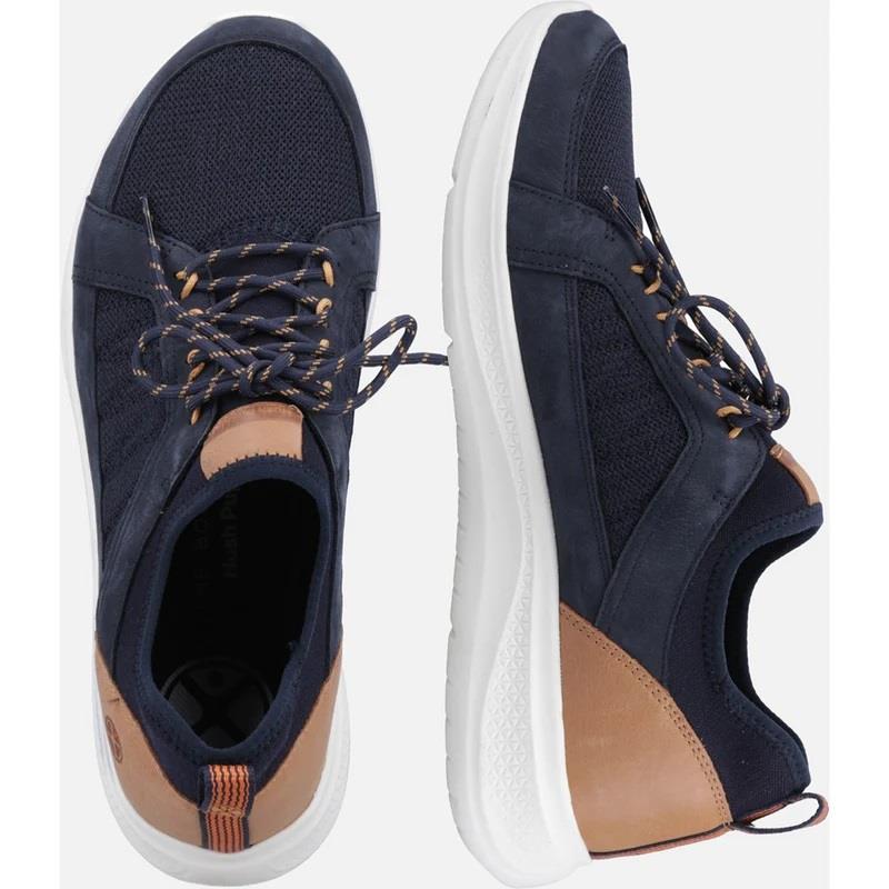 Men's Wide Fit Hush Puppies Elevate Trainers in Navy - Image 5
