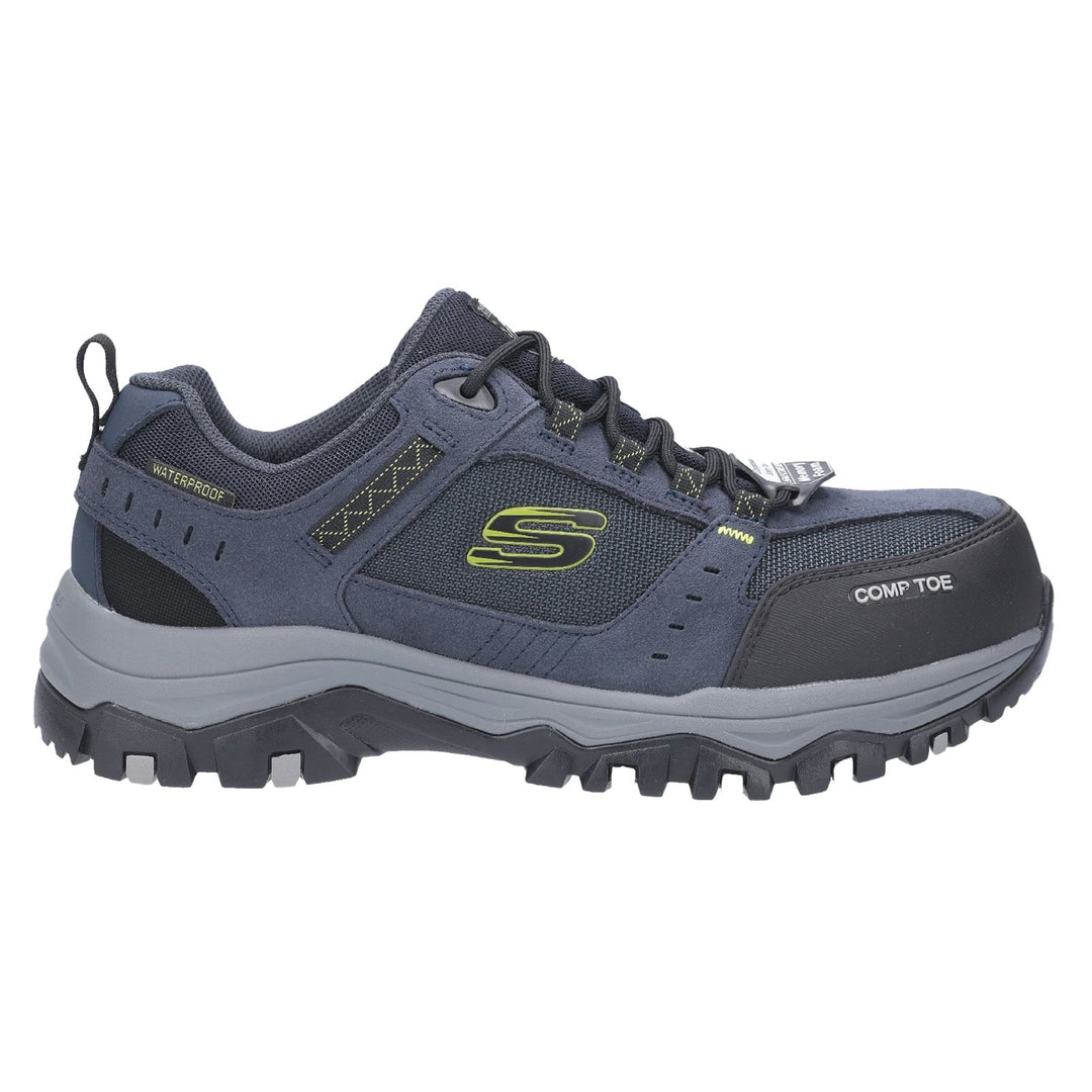 Men's Wide Fit Safety Skechers 77183EC Greetah Lace Up Hiker Composite Toe Trainers in Navy/Black - Image 2