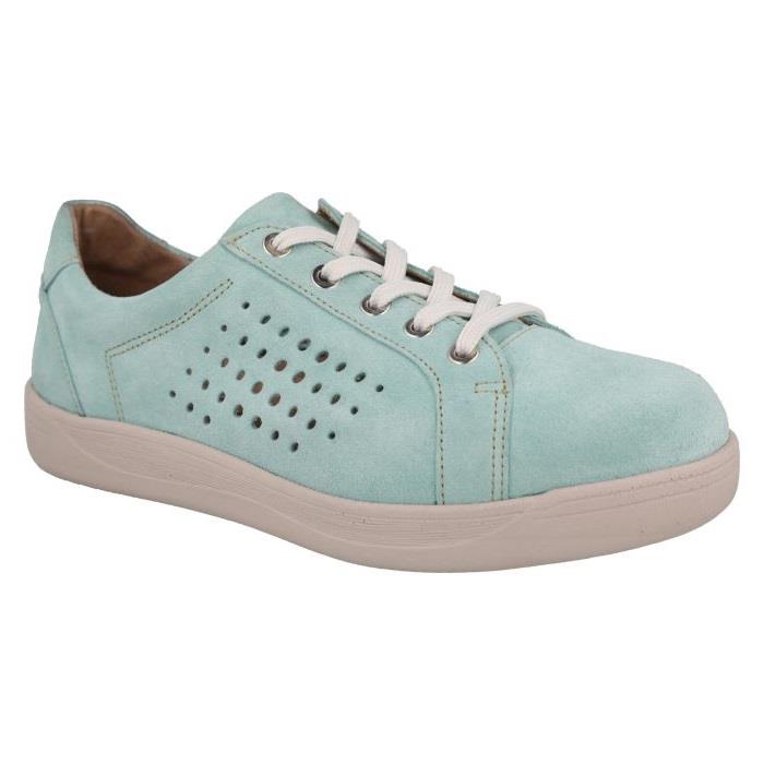 Women's Wide Fit DB Aleen Shoes in Sky Blue Suede - Image 1