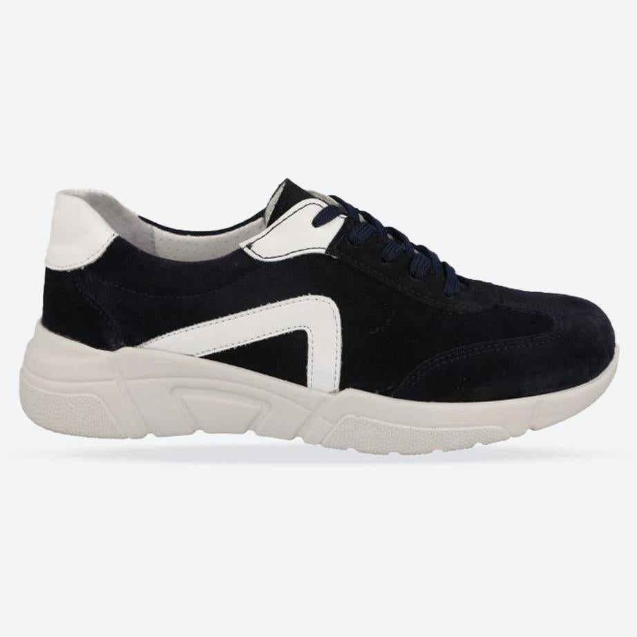 Women's Wide Fit DB Bryony Trainers in Navy Suede - Image 1
