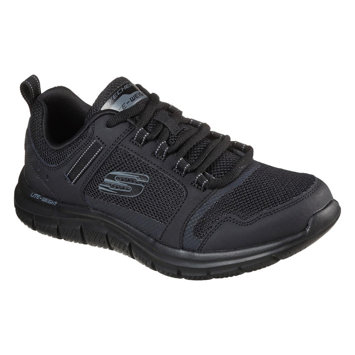 Men's Wide Fit Skechers 232001 Track Knockhill Trainers in Black - Image 1