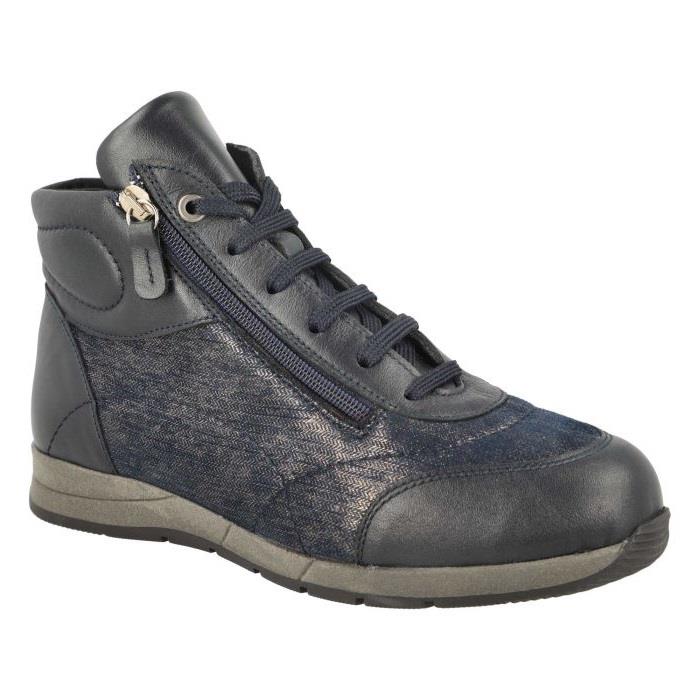 Women's Wide Fit DB Larkspur Boots in Black Leather / Stretch - Image 1