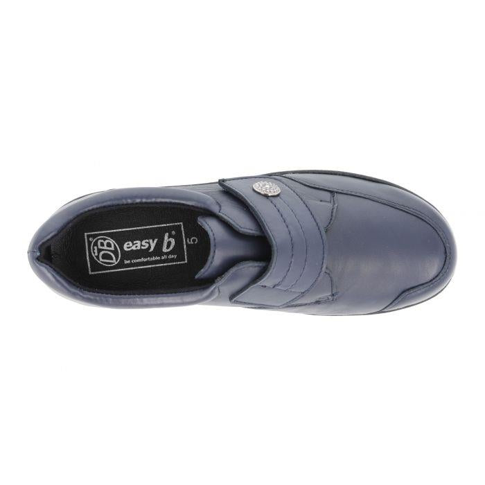 Women's Wide Fit DB Lapland Shoes in Black Stretch Leather - Image 1