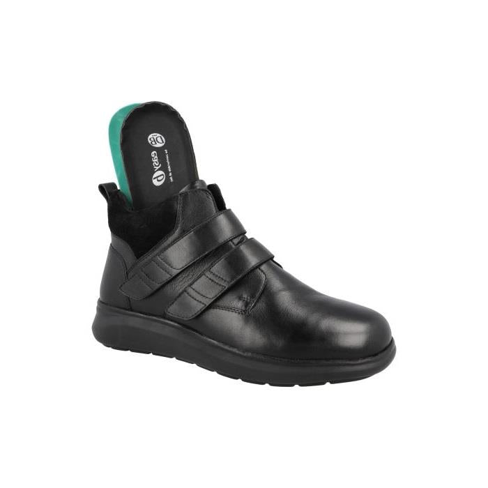 Men's Wide Fit DB Solomon Boots in Black Lea / Suede - Image 1