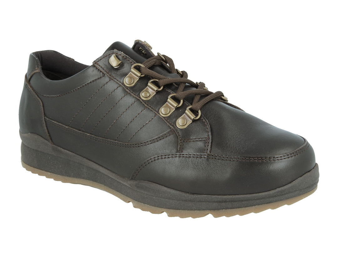 Mens Wide Fit DB Sharnbrook Shoes in Brown Leather - Image 7