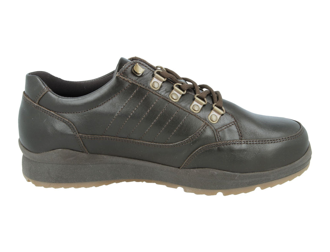 Mens Wide Fit DB Sharnbrook Shoes in Brown Leather - Image 8