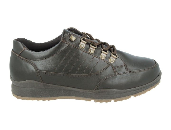 Mens Wide Fit DB Sharnbrook Shoes in Brown Leather - Image 1