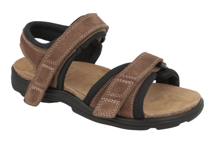 Mens Wide Fit DB Ramsey Sandals in Brown Suede - Image 1