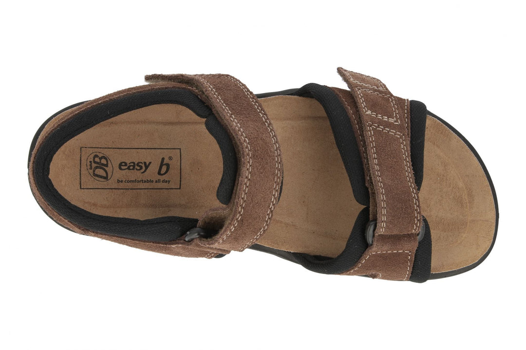 Mens Wide Fit DB Ramsey Sandals in Brown Suede - Image 4