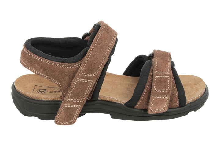 Mens Wide Fit DB Ramsey Sandals in Brown Suede - Image 1