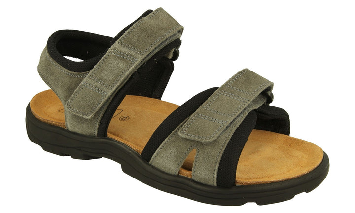 Mens Wide Fit DB Ramsey Sandals in Brown Suede - Image 1