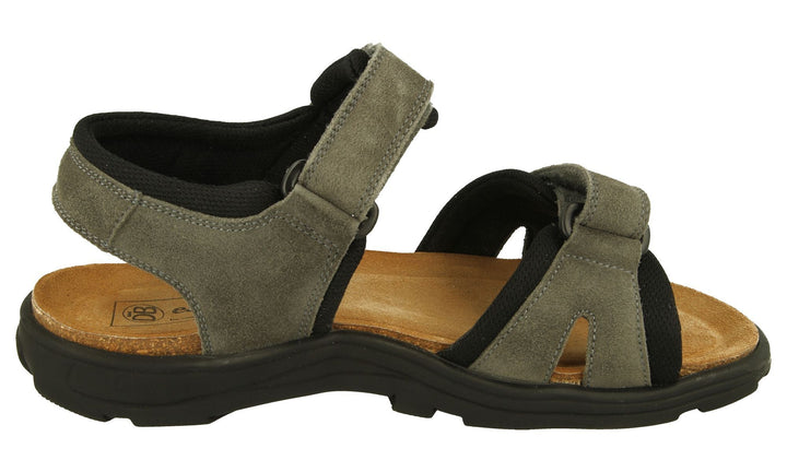 Mens Wide Fit DB Ramsey Sandals in Brown Suede - Image 1