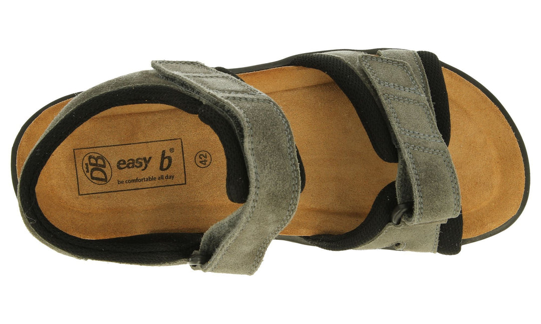 Mens Wide Fit DB Ramsey Sandals in Brown Suede - Image 9