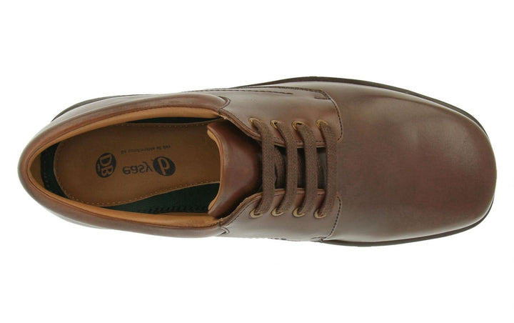 Mens Wide Fit DB Bob Lace Up Luxury Shoes in Black Leather - Image 1