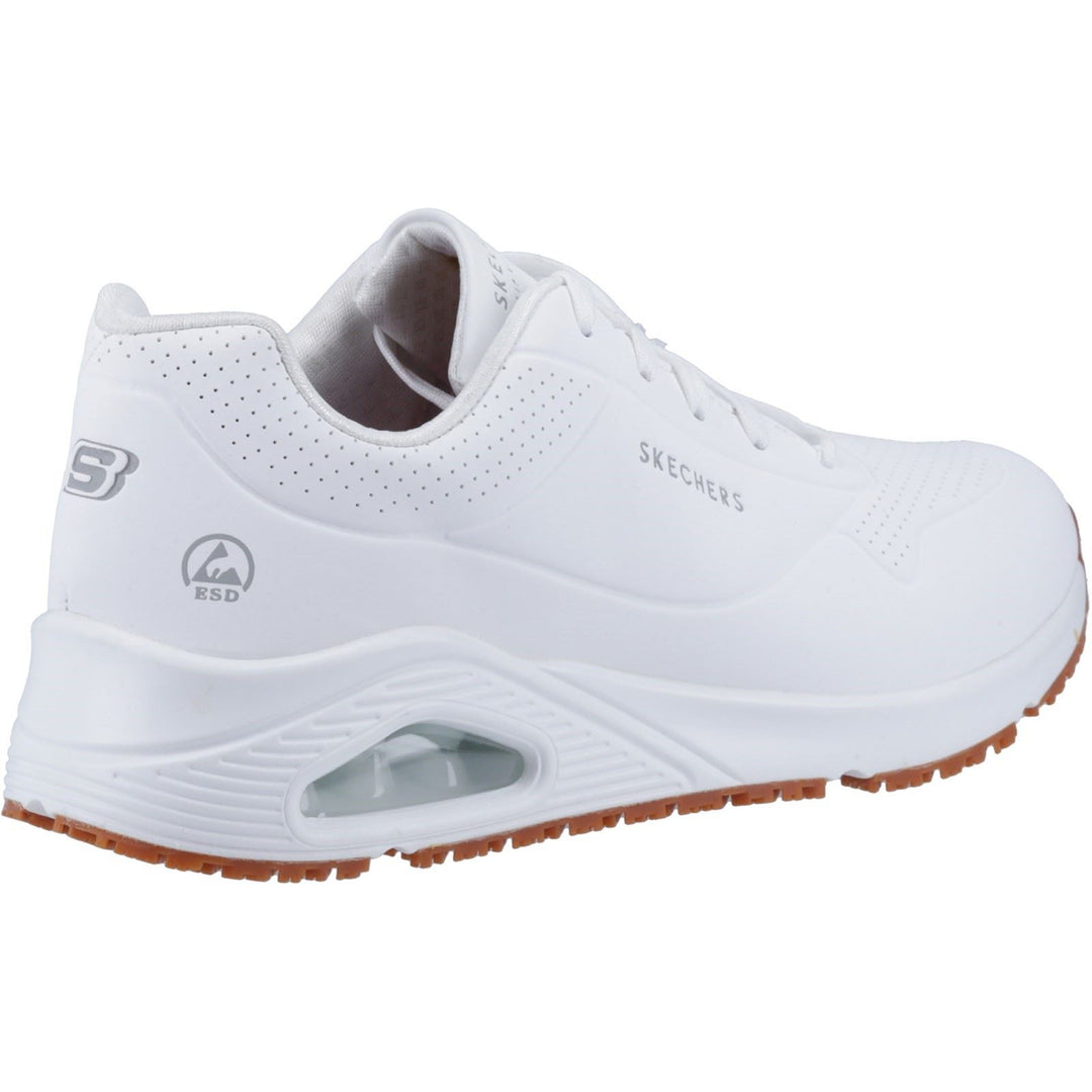 Men's Wide Fit Skechers 200054EC Uno SR Trainers - White in White - Image 4