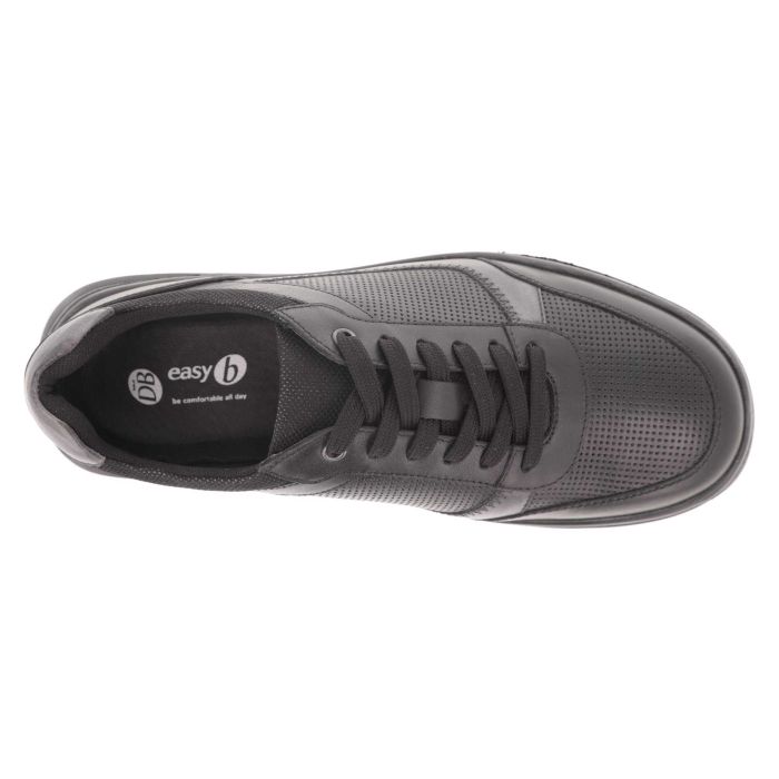 Men's Wide Fit DB Arlo Shoes in Navy / Light Tan Leather - Image 17