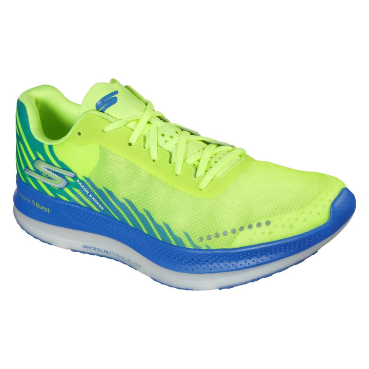 Men's Wide Fit Skechers Go Run Razor Excess Sports Trainers in Blue/Coral - Image 1