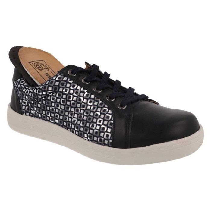 Women's Wide Fit DB Campion Shoes in Navy Leather / Textile - Image 1