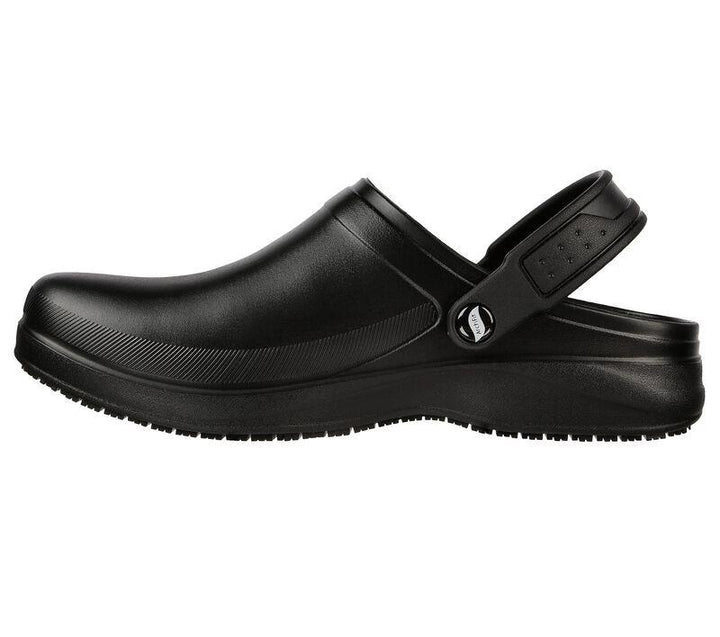 Men's Wide Fit Skechers 200092 Riverbound Sr Clog Shoes in Black - Image 1