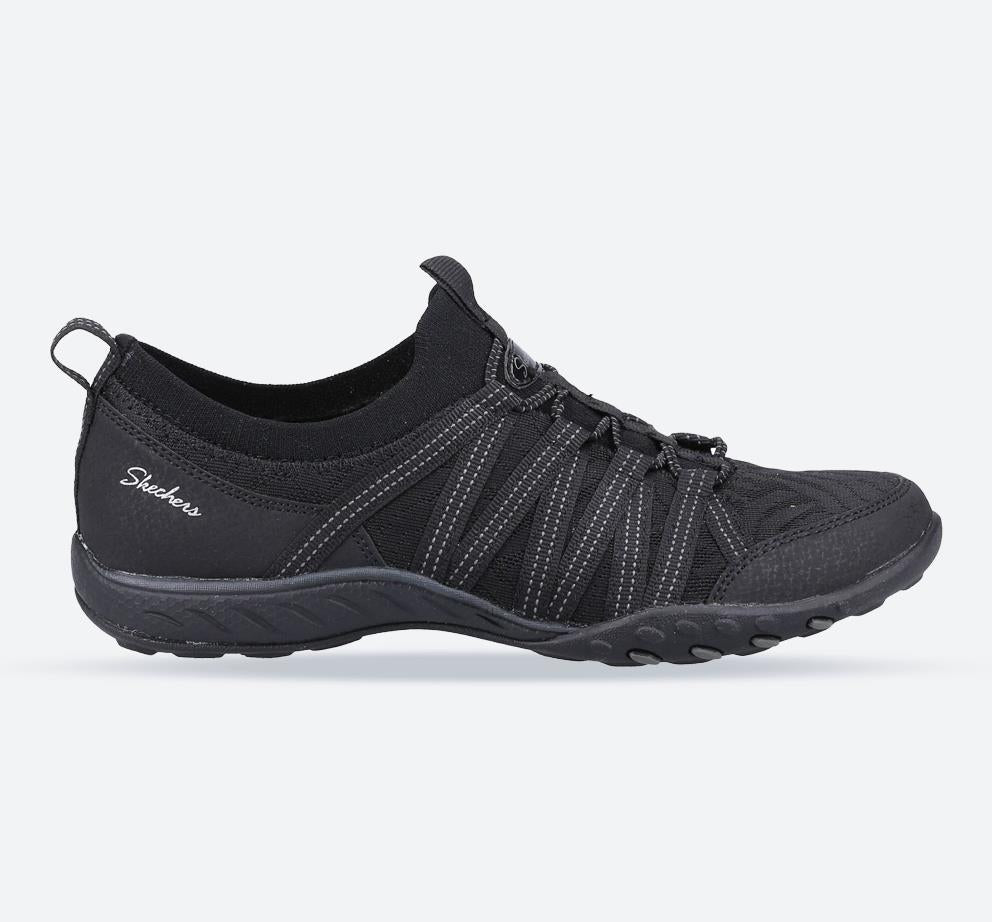 Women's Wide Fit Skechers 100244 Breathe Easy First Light Trainers in Black - Image 1